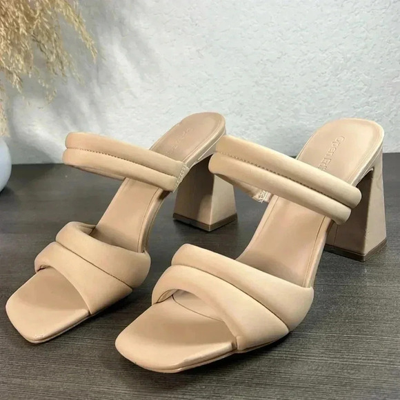 NEW- Open Edit Block Heel Sandals Size 10 - Picture 1 of 12